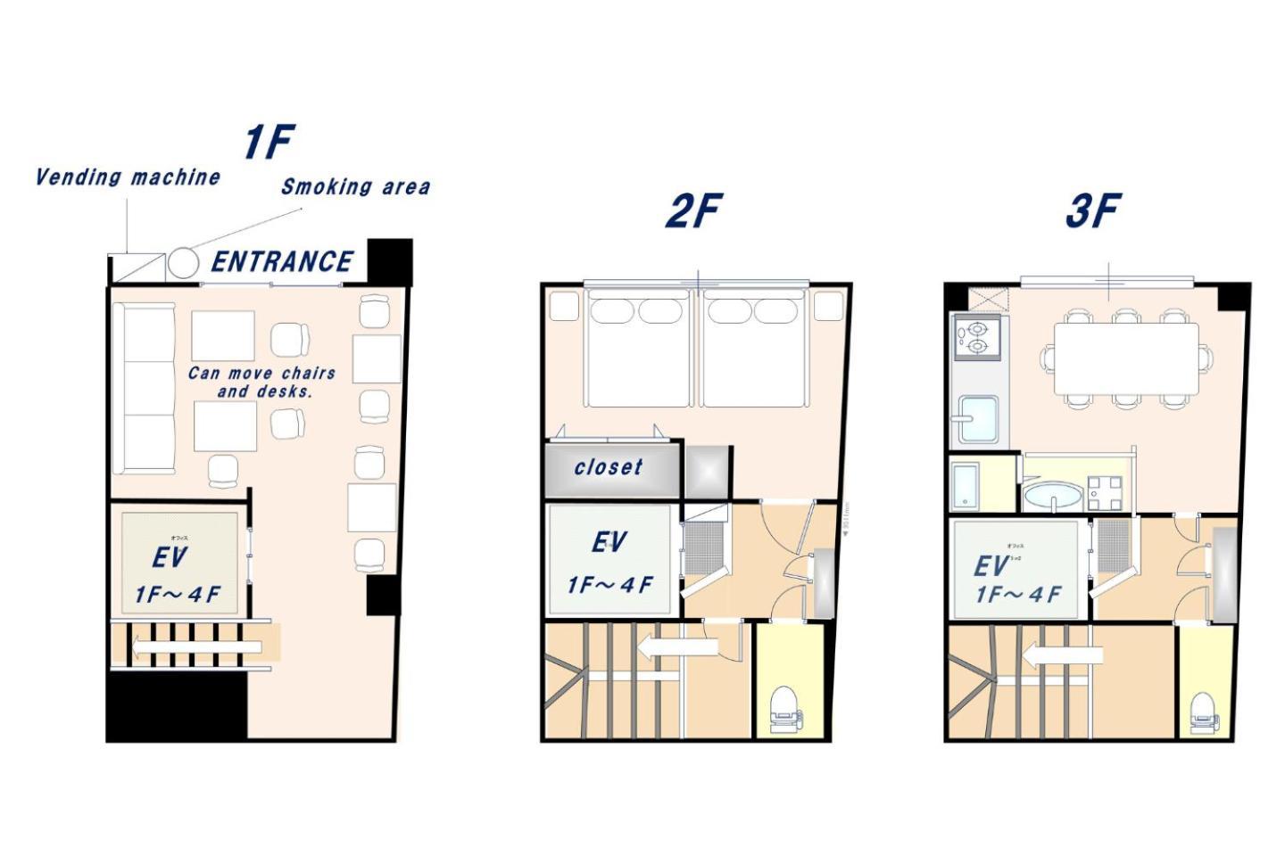 アパート Premier Namba なんば駅徒歩3分 3 Mins Walk From Namba Station 7rooms Billiards Table 2baths 4toilets